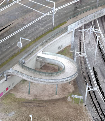 Laserové mračno bodů mostu - kombinace laserového skenování a mobilního mapování