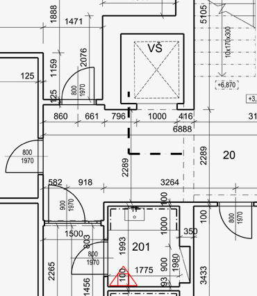 Pasport objektu - půdorys 1.podlaží